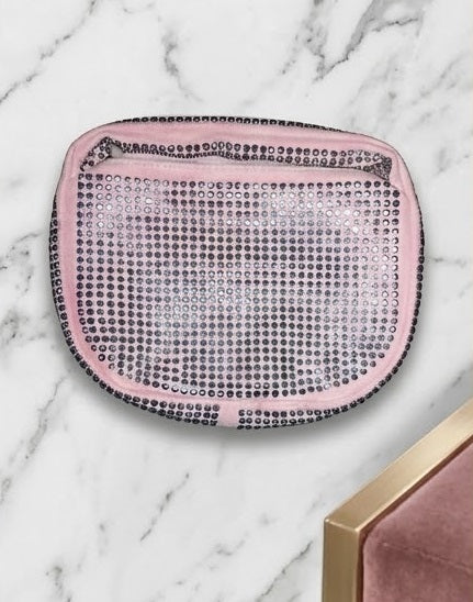 IMPORTED Girls Glamorous Pink Rhinestone Cross body Bag with Chain Strap