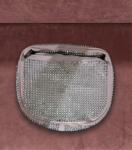IMPORTED Girls Glamorous Pink Rhinestone Cross body Bag with Chain Strap