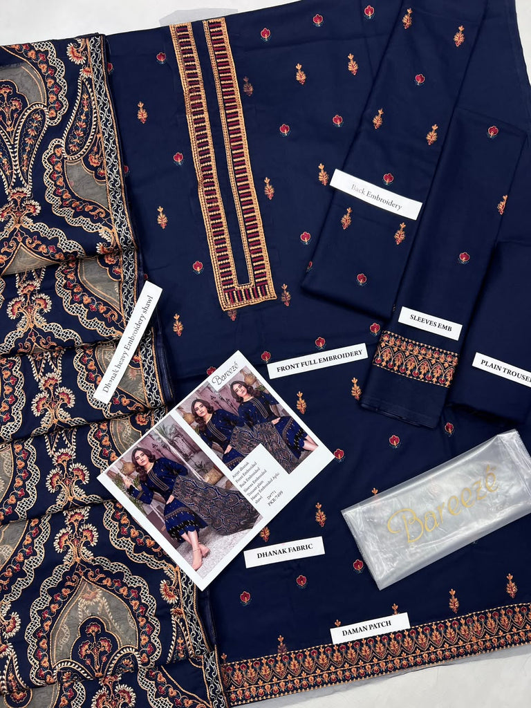 UNSTITCHED - Winter - Dhanak Fabric with Heavy Embroidery shawl