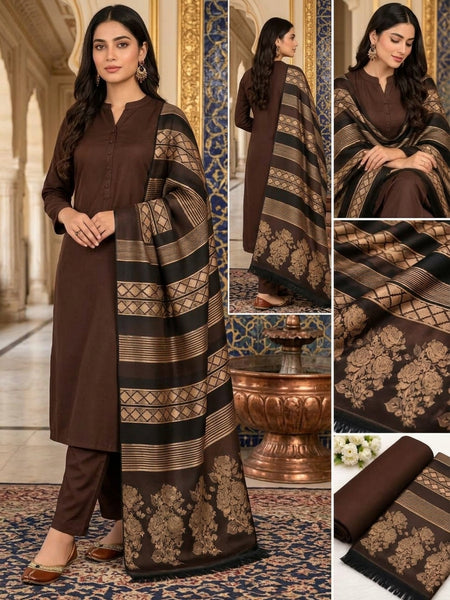 UNSTITCHED - Winter - Dhanak Marina with Jacquard Shalwar