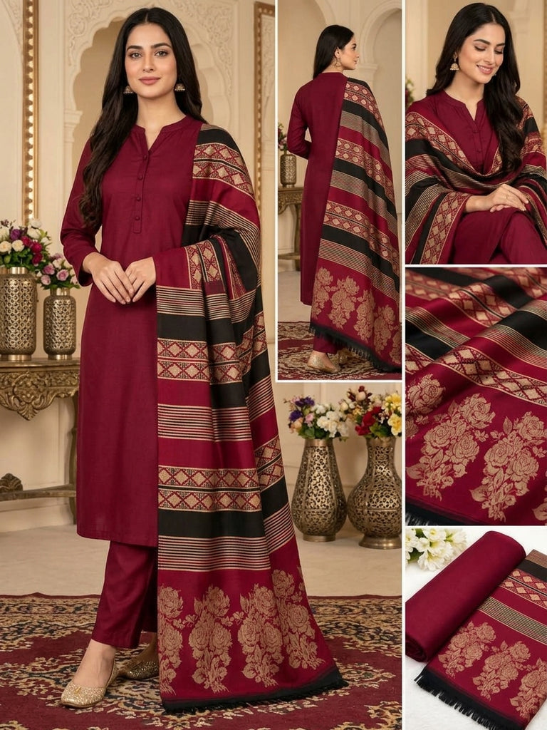 UNSTITCHED - Winter - Dhanak Marina with Jacquard Shalwar