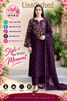 UNSTITCHED - Winter - DHANAK EMBROIDERED 3PC