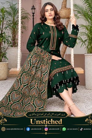 UNSTITCHED - Winter - Dhanak Fabric with Heavy Embroidery shawl