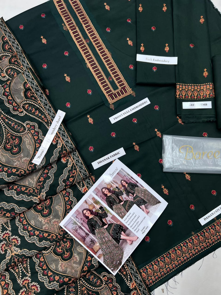 UNSTITCHED - Winter - Dhanak Fabric with Heavy Embroidery shawl