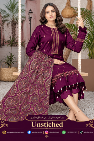 UNSTITCHED - Winter - Dhanak Fabric with Heavy Embroidery shawl (Copy)