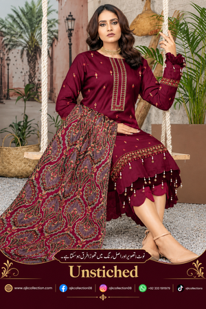 UNSTITCHED - Winter - Dhanak Fabric with Heavy Embroidery shawl