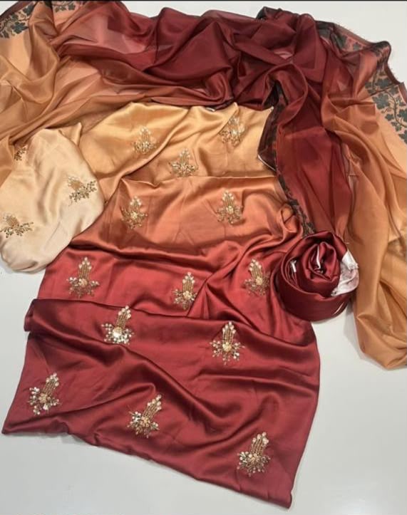 UN STITCHED- Winter Collection ❄️ Shamoz Silk Fabrics 3pc!