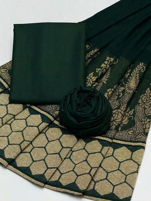 Indian Banarsi Jaquard Acrylic Pashmina Velvet Touch Border shawl