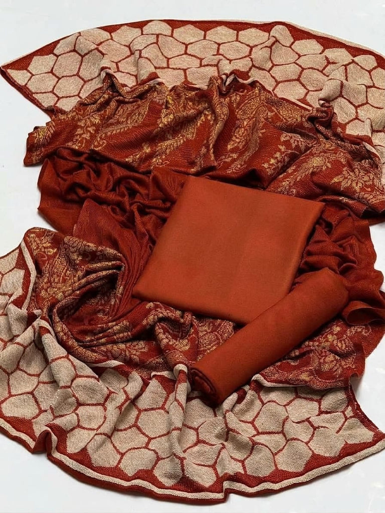 Indian Banarsi Jaquard Acrylic Pashmina Velvet Touch Border shawl