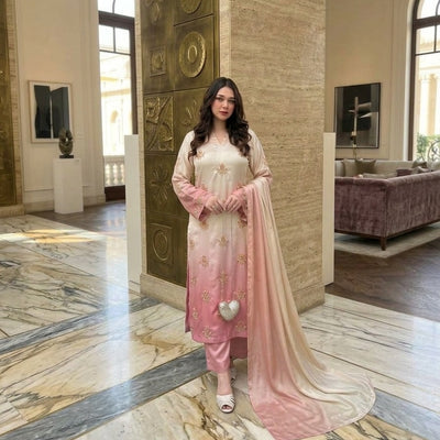 UN STITCHED- Winter Collection ❄️ Shamoz Silk Fabrics 3pc!