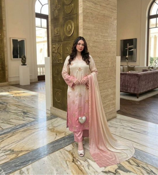 UN STITCHED- Winter Collection ❄️ Shamoz Silk Fabrics 3pc!