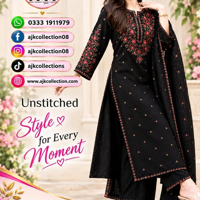 UNSTITCHED - Winter - DHANAK EMBROIDERED 3PC